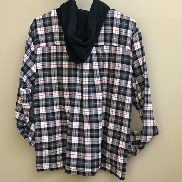 Eddie Bauer Stine's Favorite Flannel Cotton Hoodie Shirt Jacket with 3 Pockets M - Picture 5 of 12